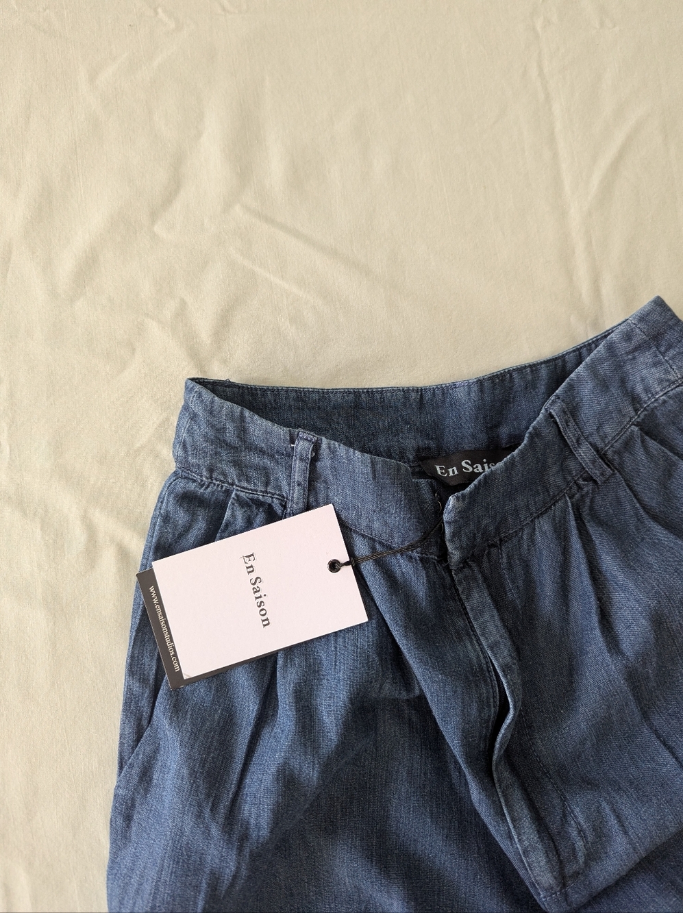 En Saison Anthropologie Denim Trousers Wide Leg And High Rise - Picture 8 of 11